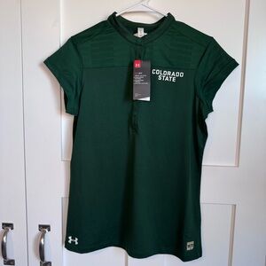NWT‎ Under Armour Colorado State Rams CSU Women's Small Dark Green Jersey Shirt